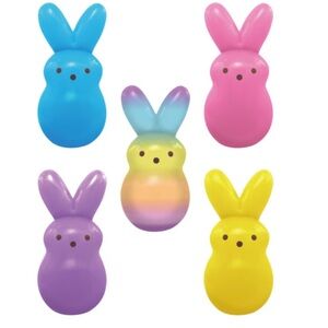 5 new boxed inflatable 4 foot Easter bunny peeps yellow rainbow pink purple blue